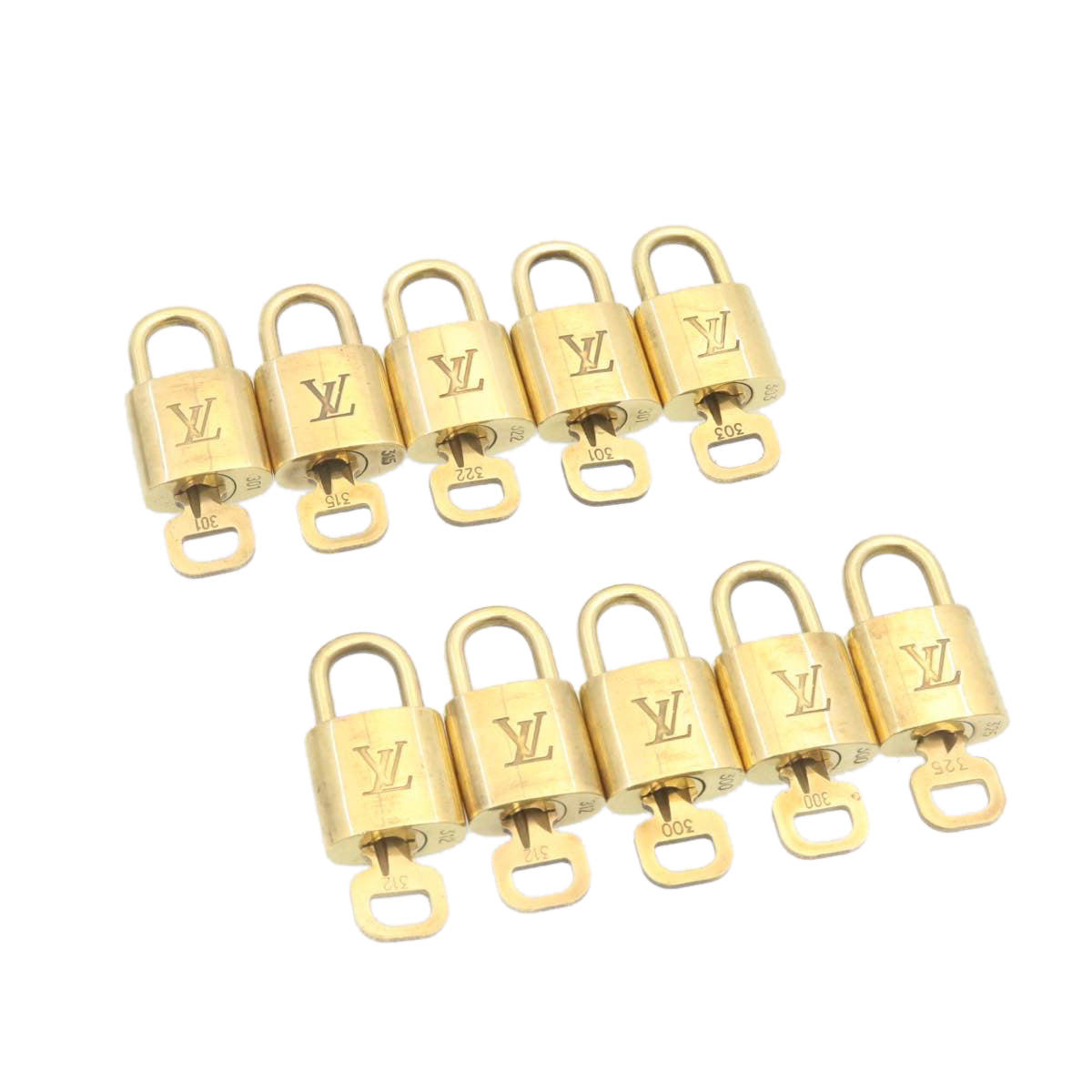 LOUIS VUITTON Padlock 10set Padlock Gold Tone LV am1303g