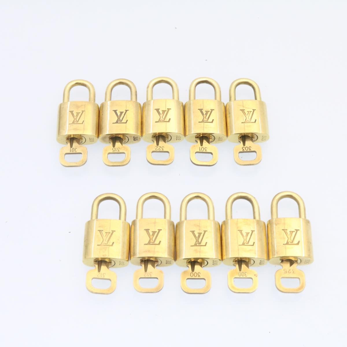LOUIS VUITTON Padlock 10set Padlock Gold Tone LV am1303g