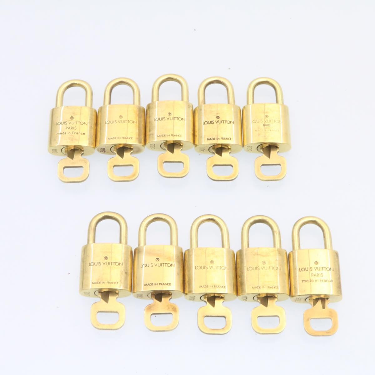 LOUIS VUITTON Padlock 10set Padlock Gold Tone LV am1303g