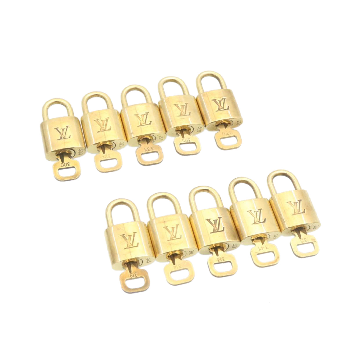 LOUIS VUITTON Padlock 10set Padlock Gold Tone LV am1304g