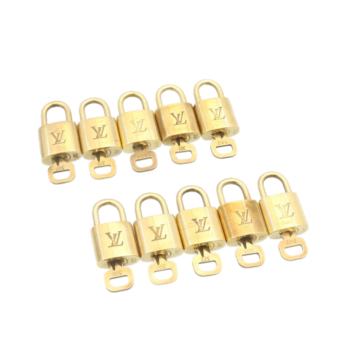 LOUIS VUITTON Padlock 10set Padlock Gold Tone LV am1305g
