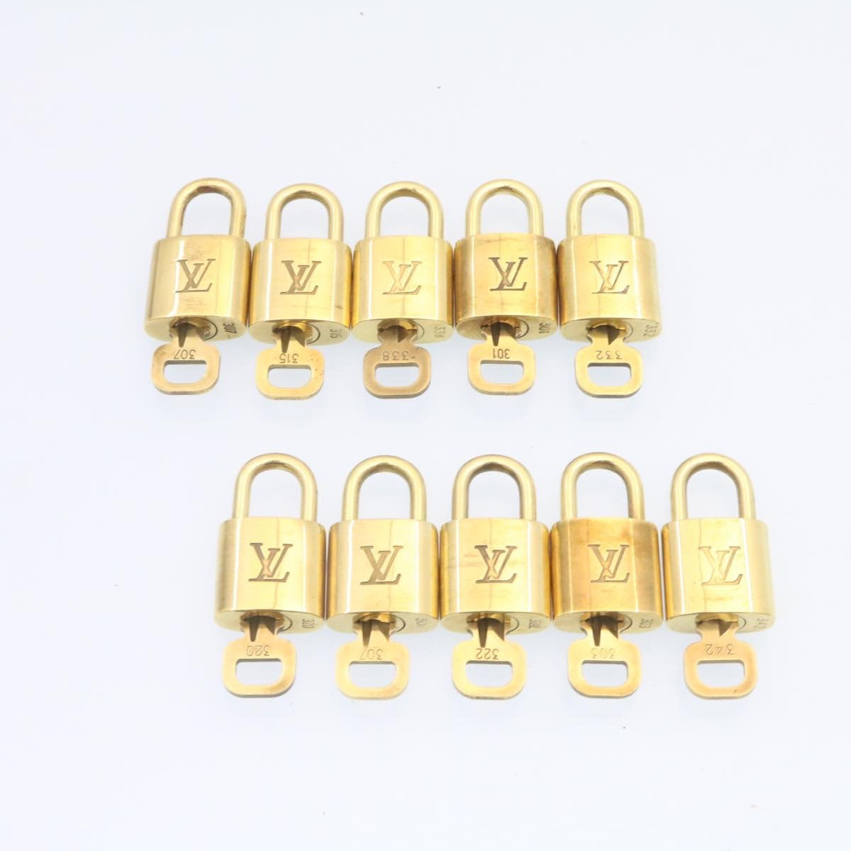 LOUIS VUITTON Padlock 10set Padlock Gold Tone LV am1305g