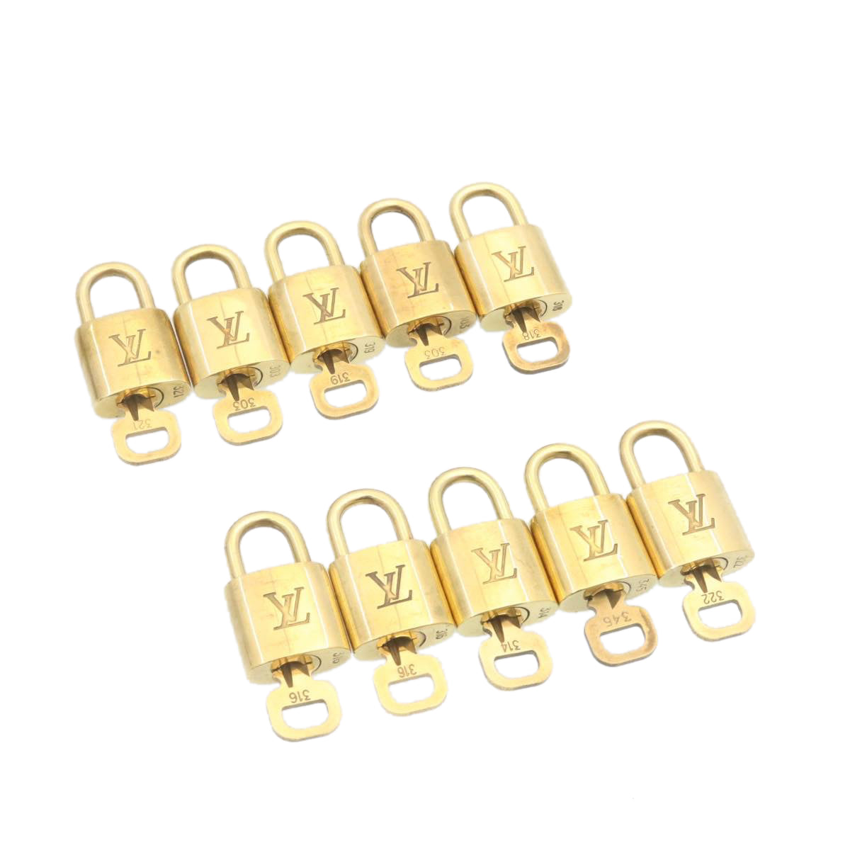 LOUIS VUITTON Padlock 10set Padlock Gold Tone LV am1308g