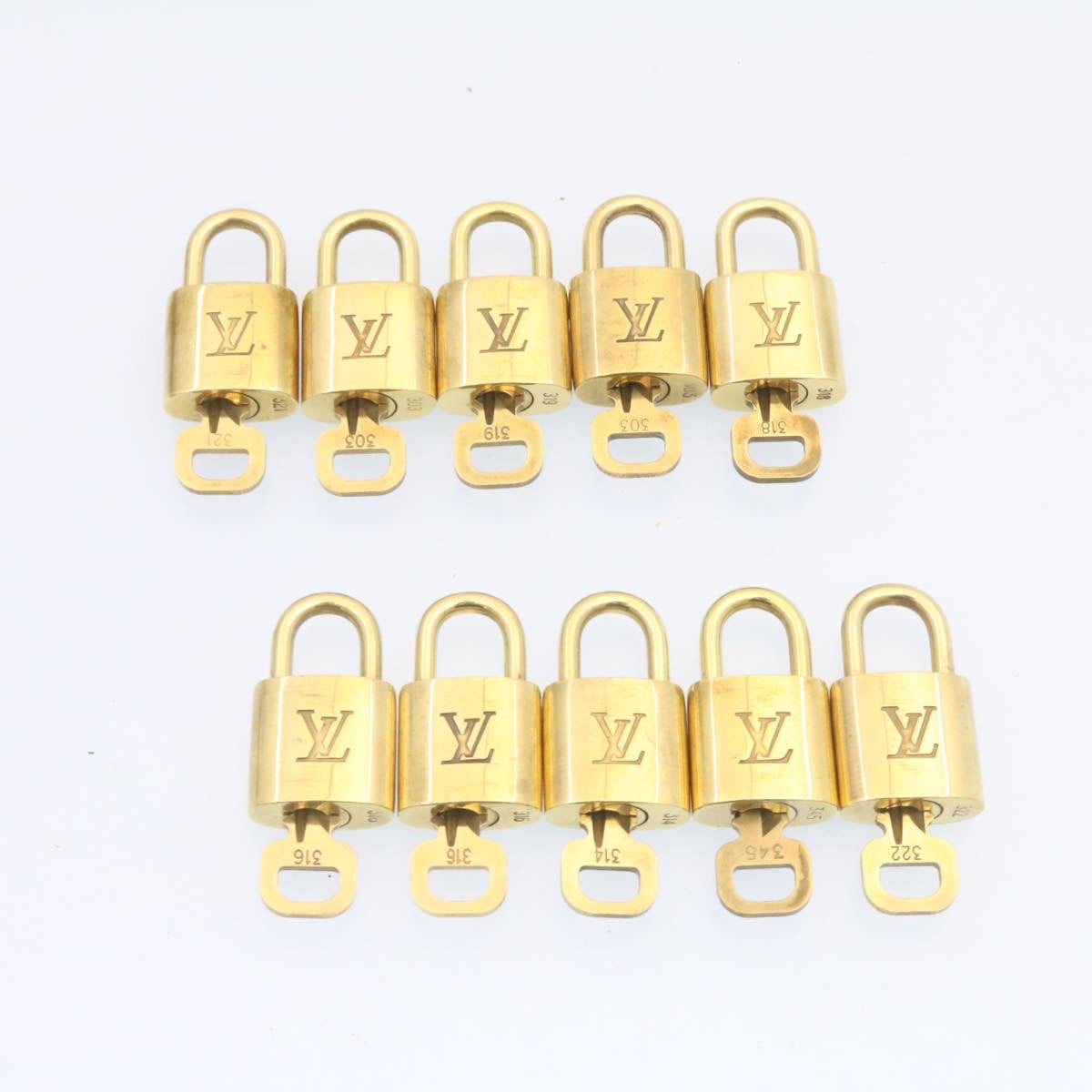 LOUIS VUITTON Padlock 10set Padlock Gold Tone LV am1308g