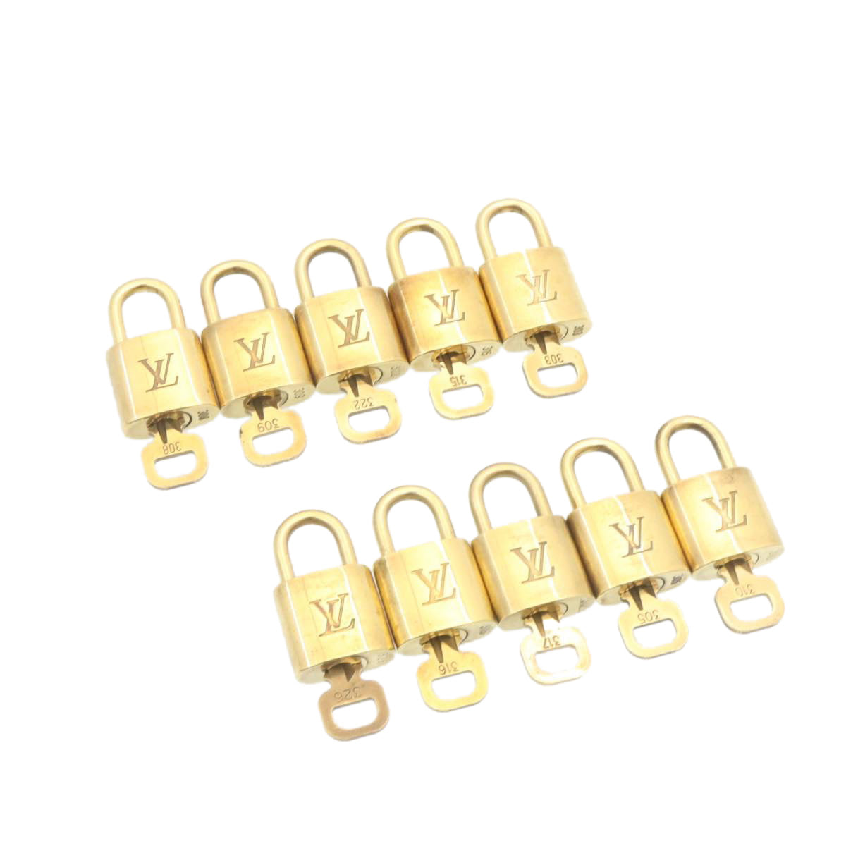 LOUIS VUITTON Padlock 10set Padlock Gold Tone LV am1310g