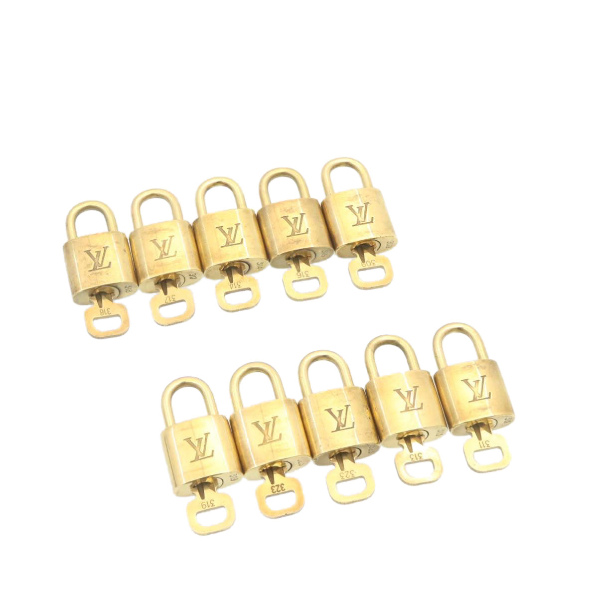 LOUIS VUITTON Padlock 10set Padlock Gold Tone LV am1354g