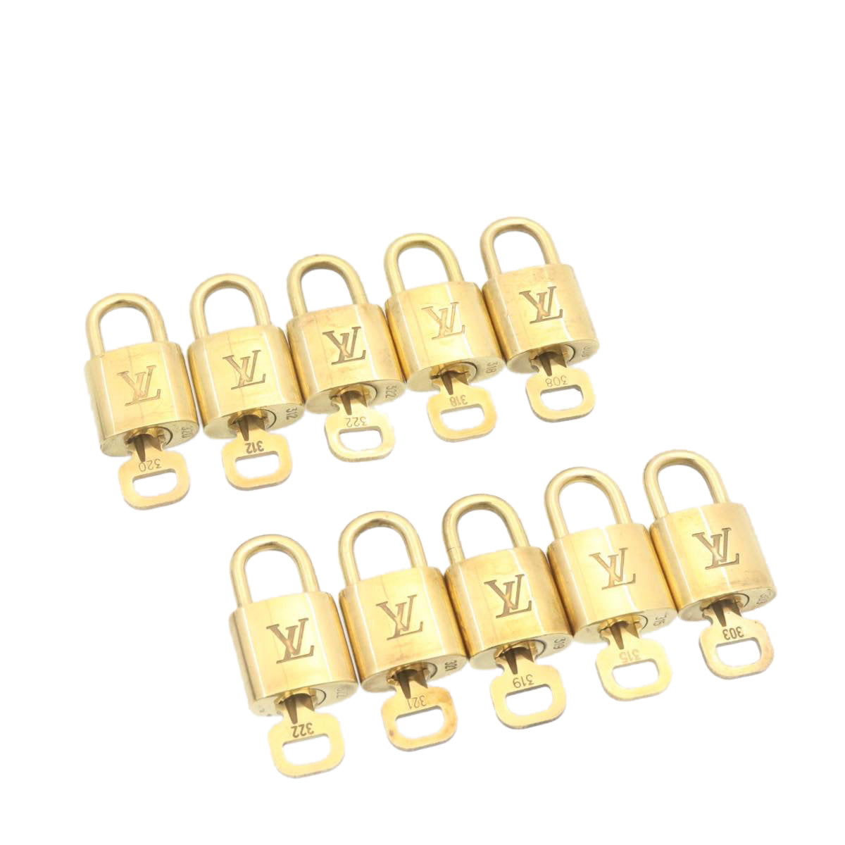 LOUIS VUITTON Padlock 10set Padlock Gold Tone LV am1356g