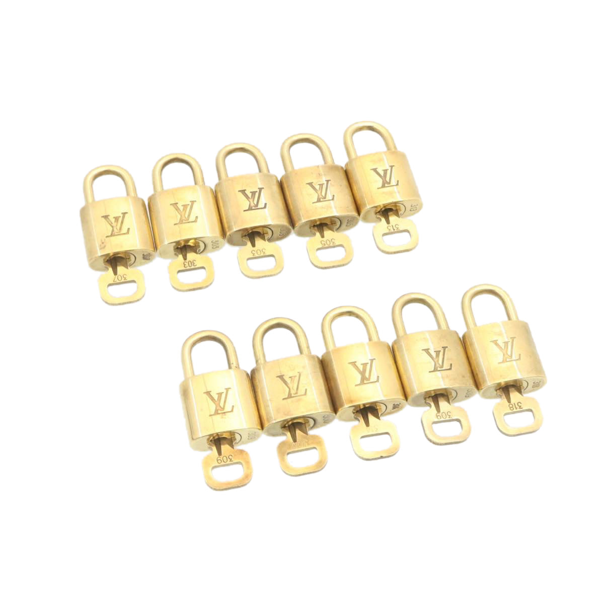 LOUIS VUITTON Padlock 10set Padlock Gold Tone LV am1358g