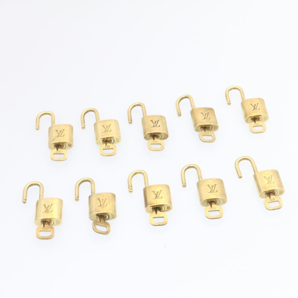 LOUIS VUITTON Padlock 10set Padlock Gold Tone LV am1358g