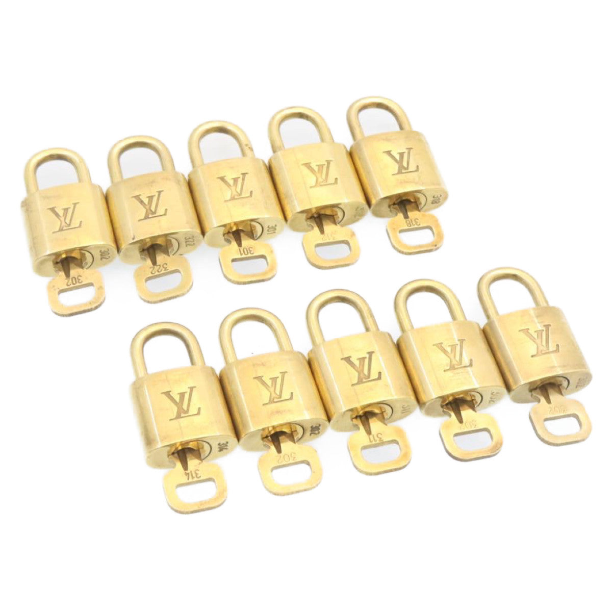 LOUIS VUITTON Padlock 10set Padlock Gold Tone LV am1423g