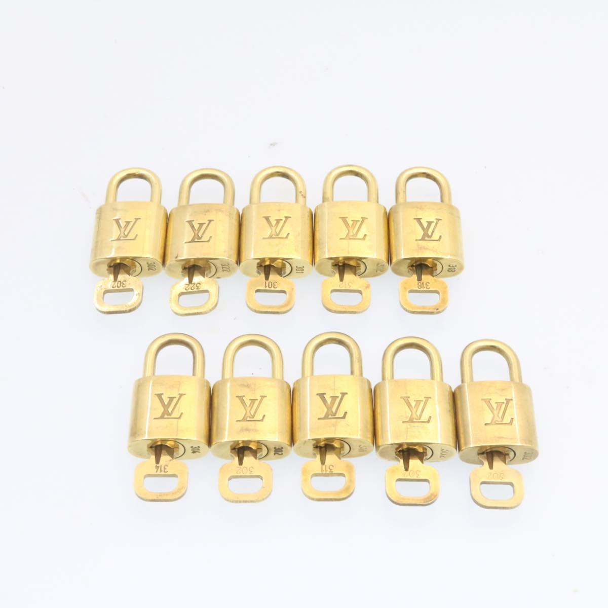 LOUIS VUITTON Padlock 10set Padlock Gold Tone LV am1423g