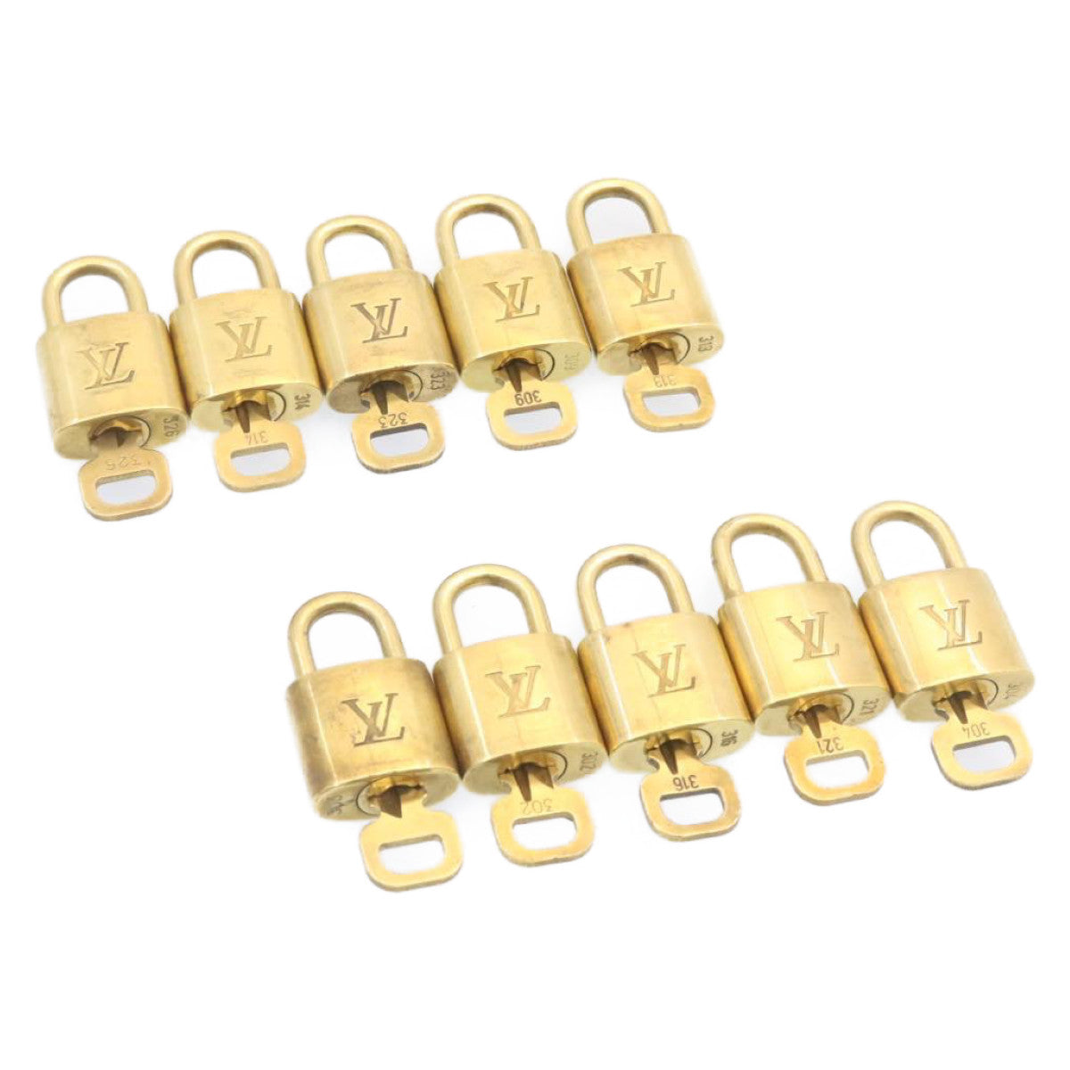 LOUIS VUITTON Padlock 10set Padlock Gold Tone LV am1424g