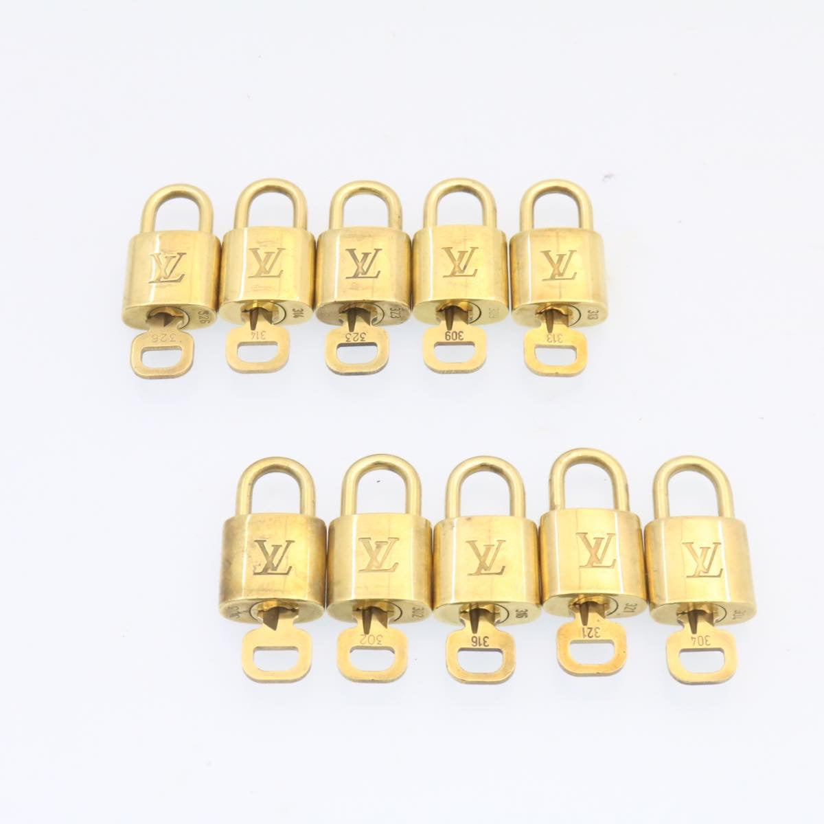 LOUIS VUITTON Padlock 10set Padlock Gold Tone LV am1424g