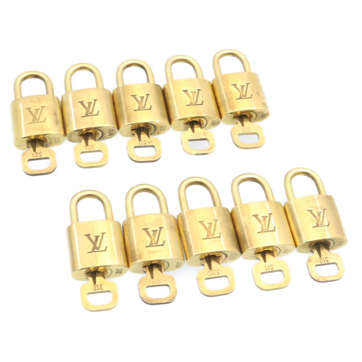 LOUIS VUITTON Padlock 10set Gold Tone LV am1425g