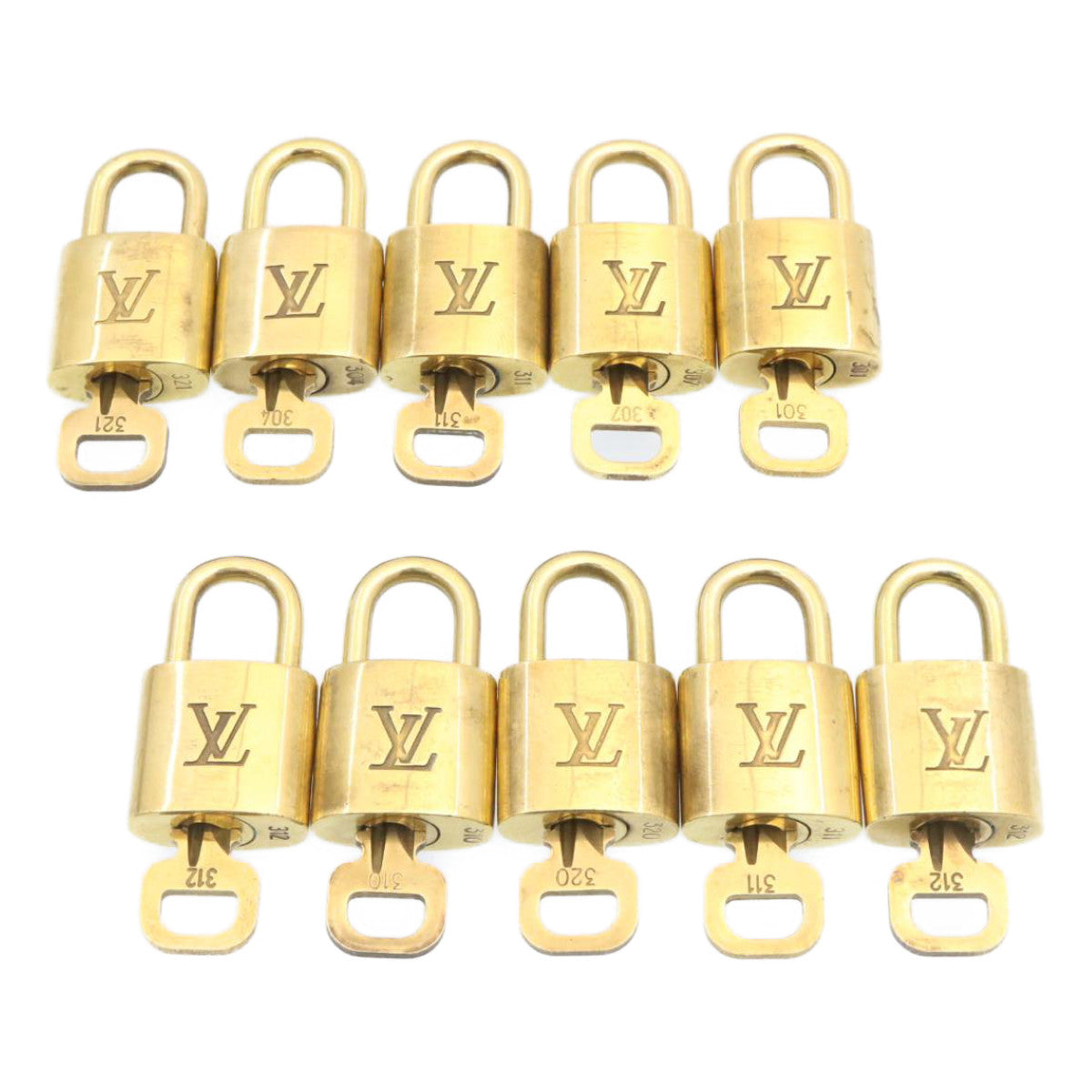 LOUIS VUITTON Padlock 10set Gold Tone LV am1425g