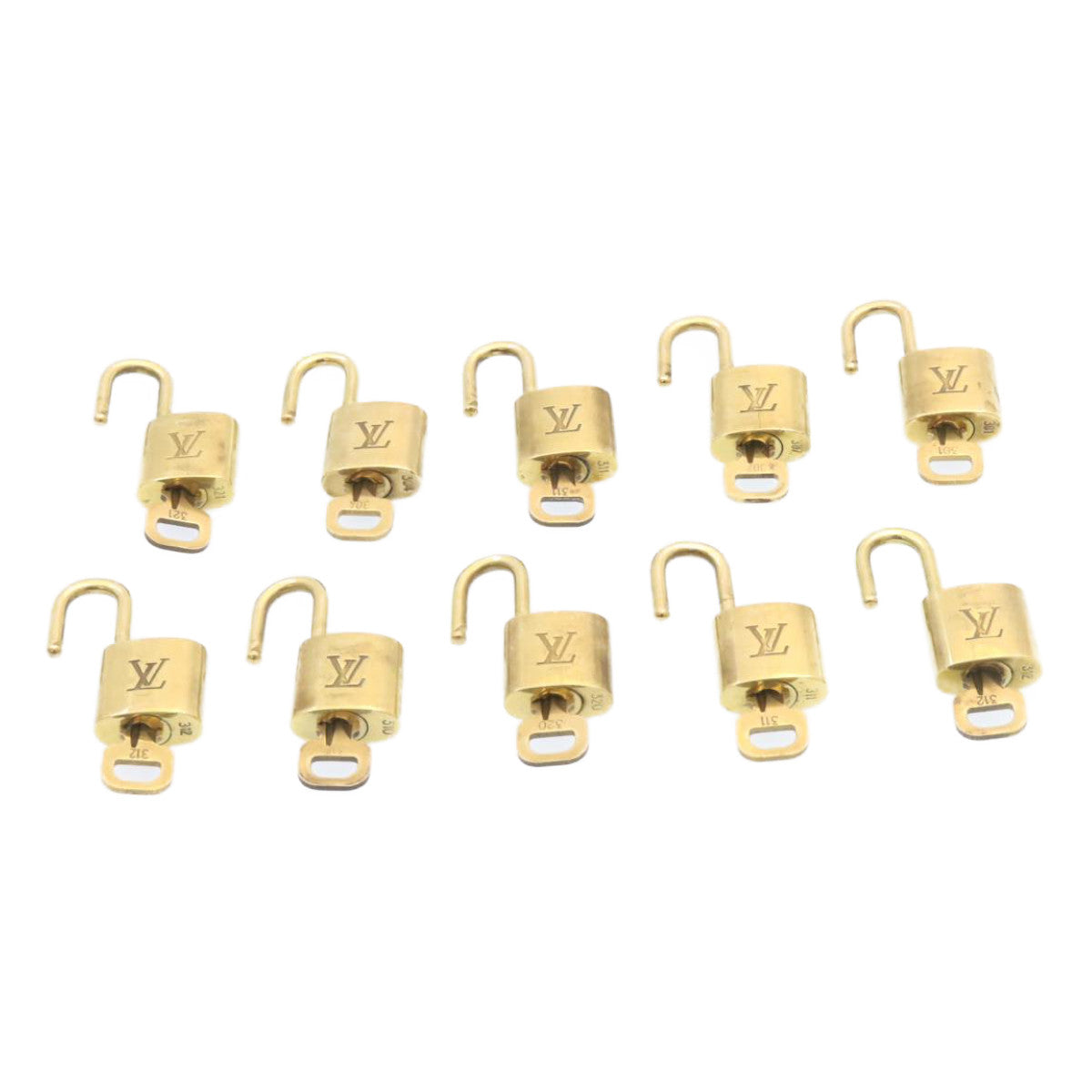 LOUIS VUITTON Padlock 10set Gold Tone LV am1425g