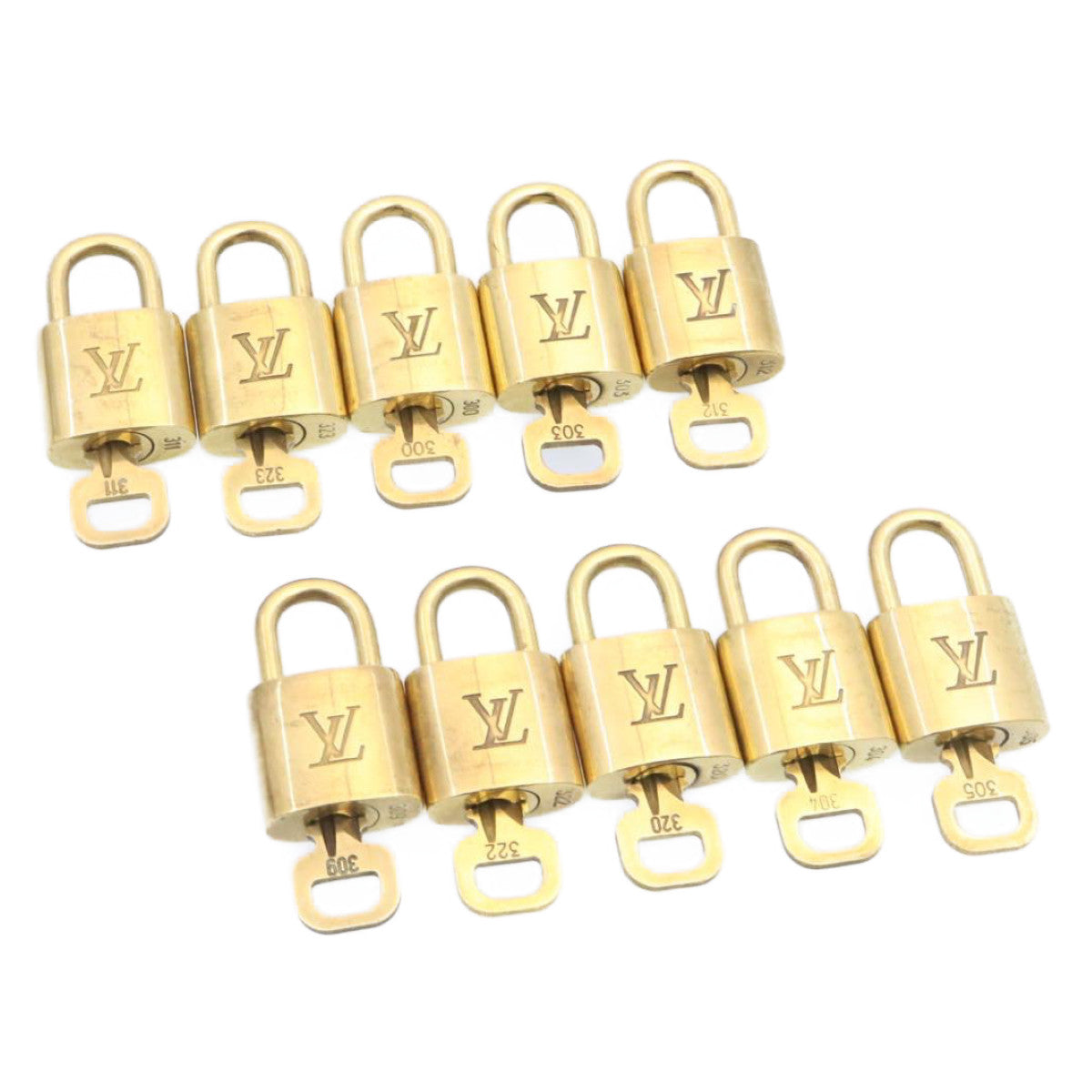 LOUIS VUITTON Padlock 10set Gold Tone LV am1426g