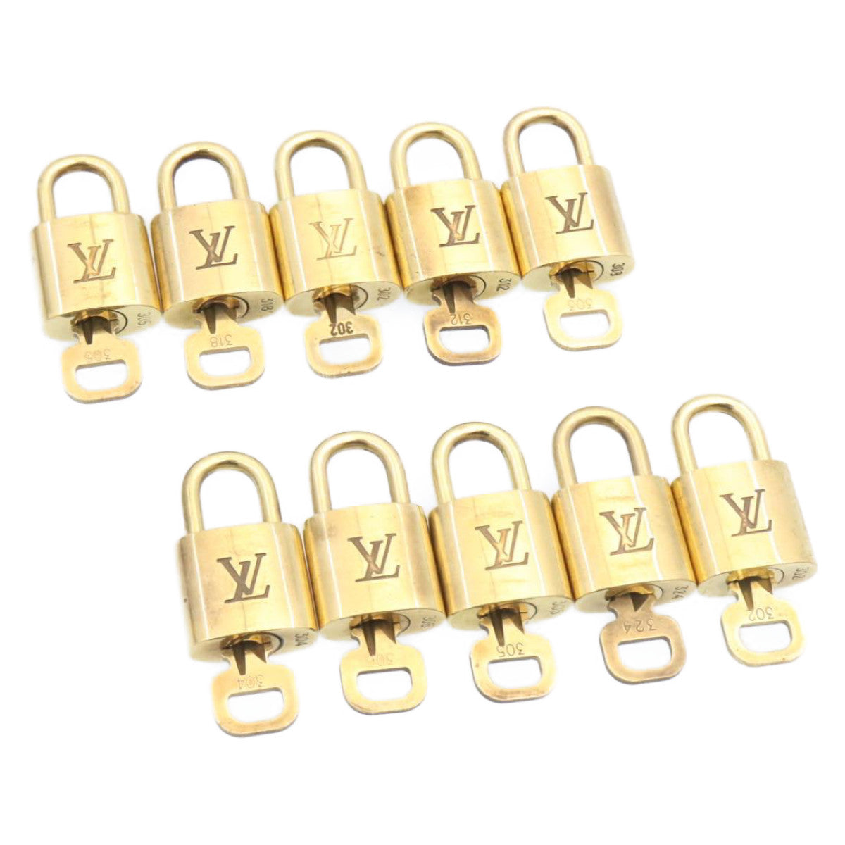 LOUIS VUITTON Padlock 10set Gold Tone LV am1428g