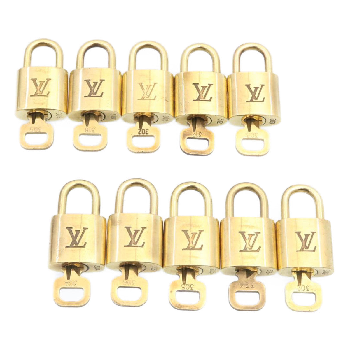 LOUIS VUITTON Padlock 10set Gold Tone LV am1428g