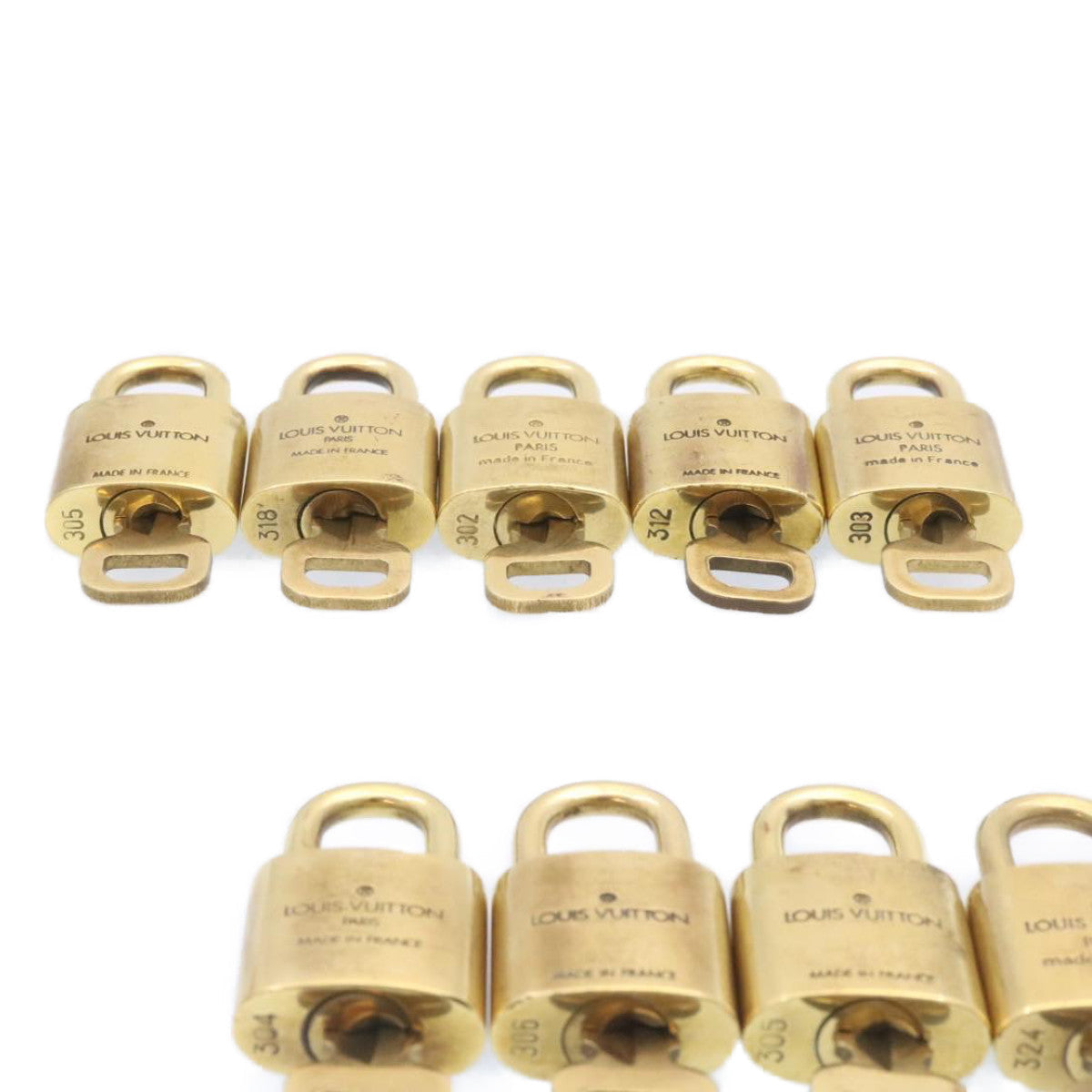 LOUIS VUITTON Padlock 10set Gold Tone LV am1428g