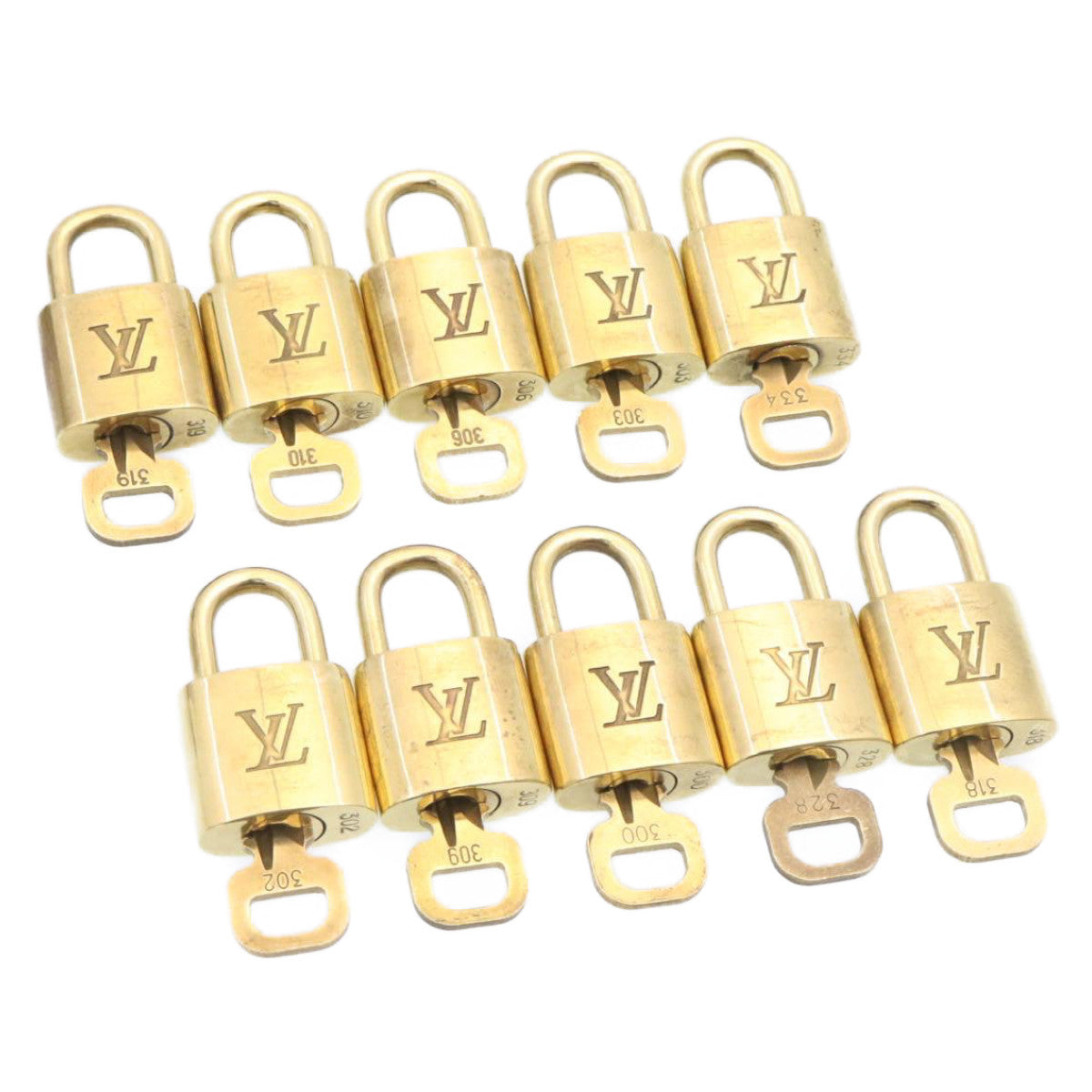 LOUIS VUITTON Padlock 10set Gold Tone LV am1429g