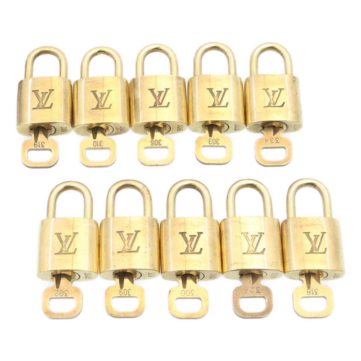 LOUIS VUITTON Padlock 10set Gold Tone LV am1429g