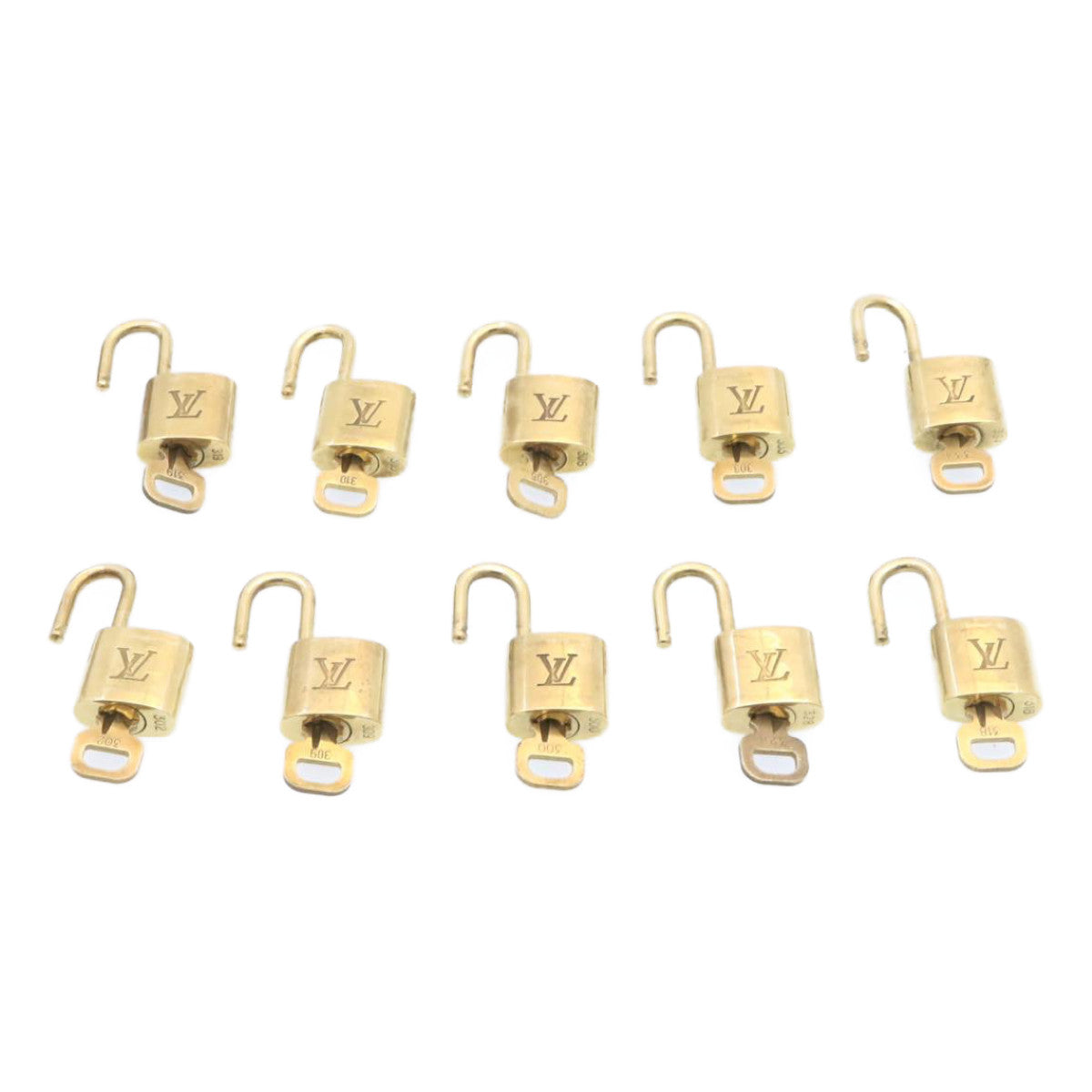 LOUIS VUITTON Padlock 10set Gold Tone LV am1429g