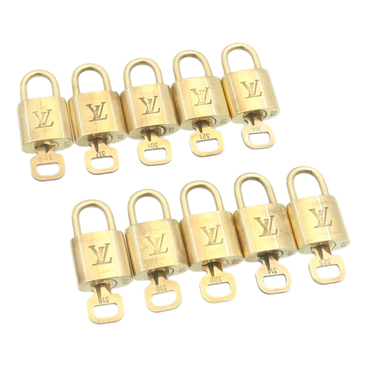 LOUIS VUITTON Padlock 10set Gold Tone LV am1431g