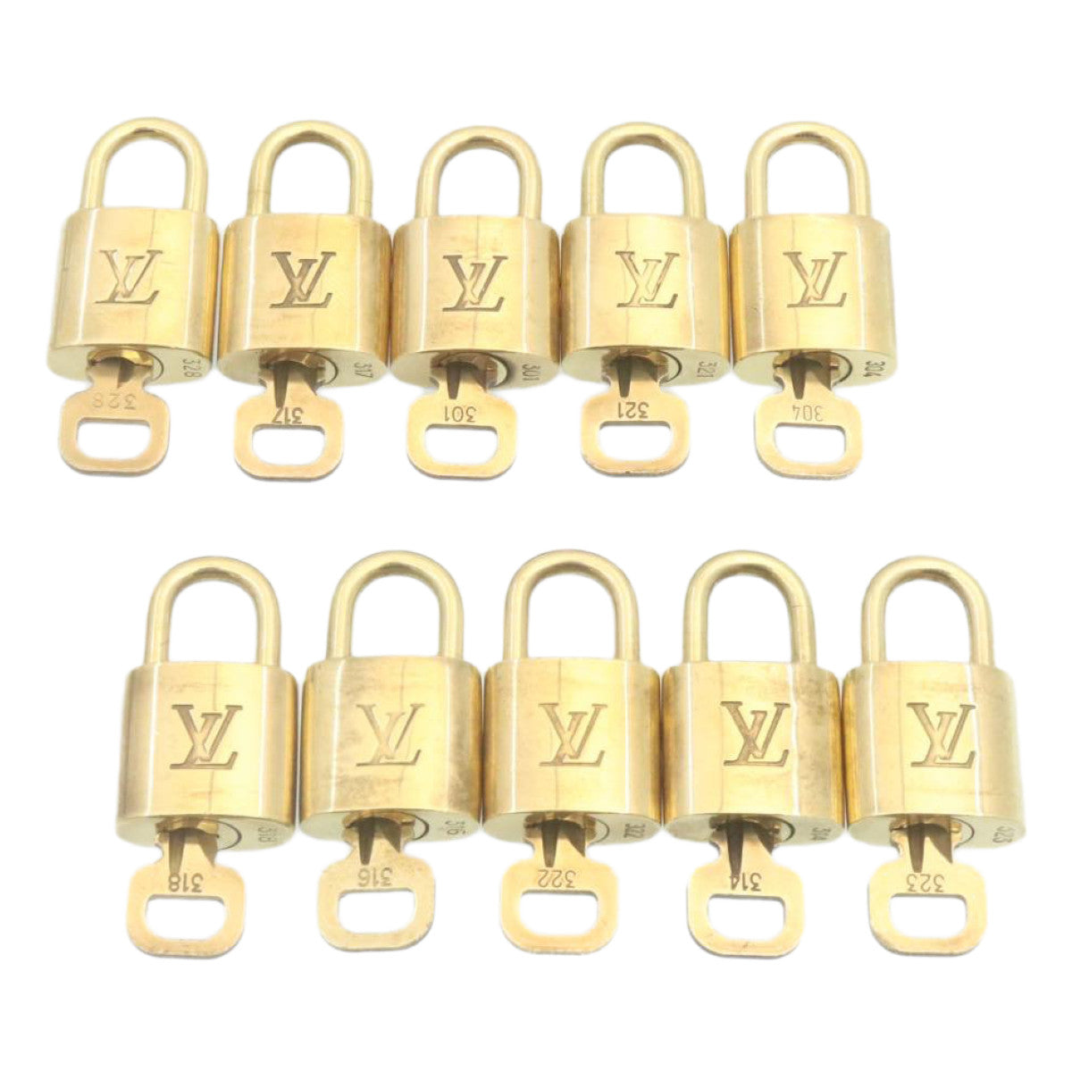 LOUIS VUITTON Padlock 10set Gold Tone LV am1431g
