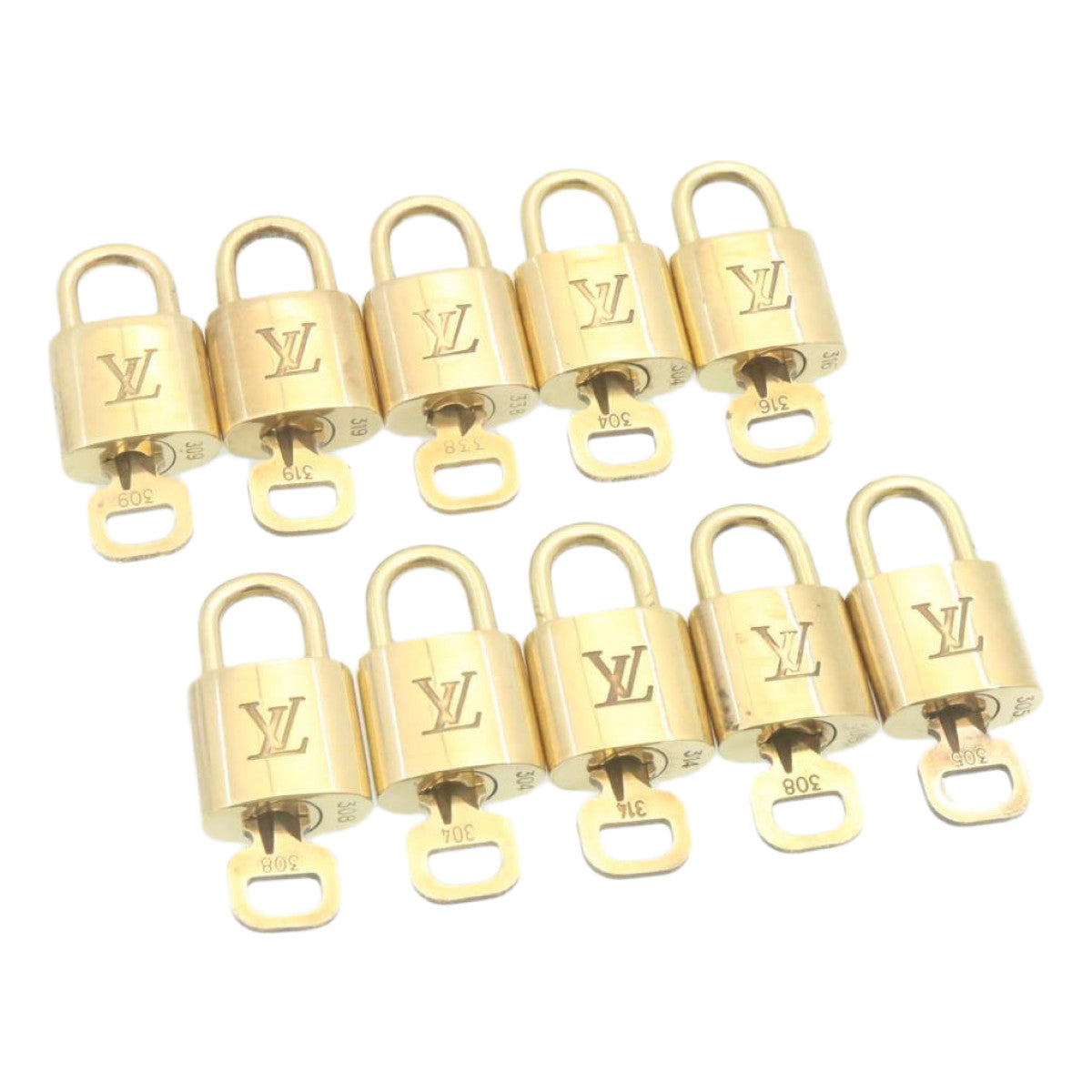 LOUIS VUITTON Padlock 10set Gold Tone LV am1432g