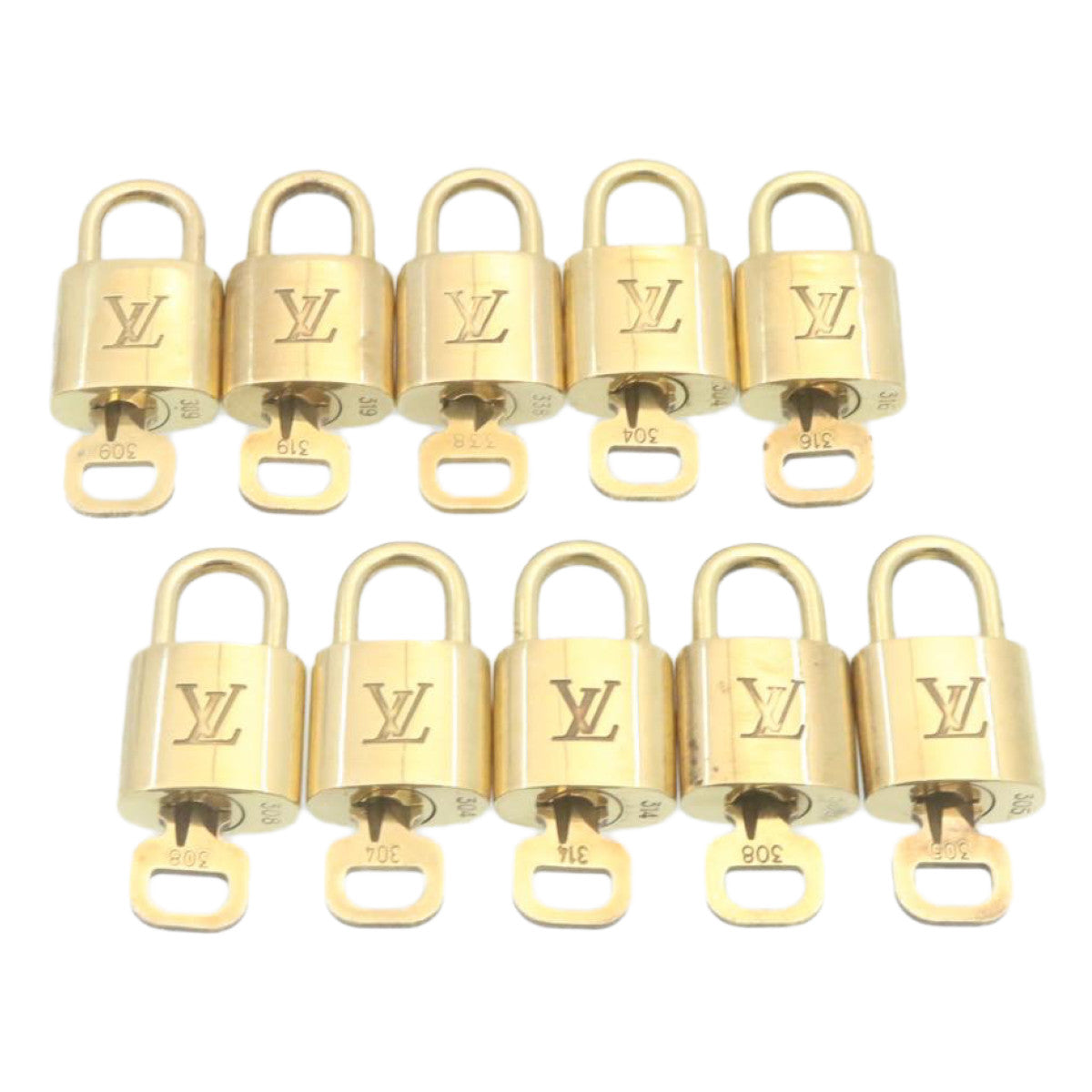 LOUIS VUITTON Padlock 10set Gold Tone LV am1432g