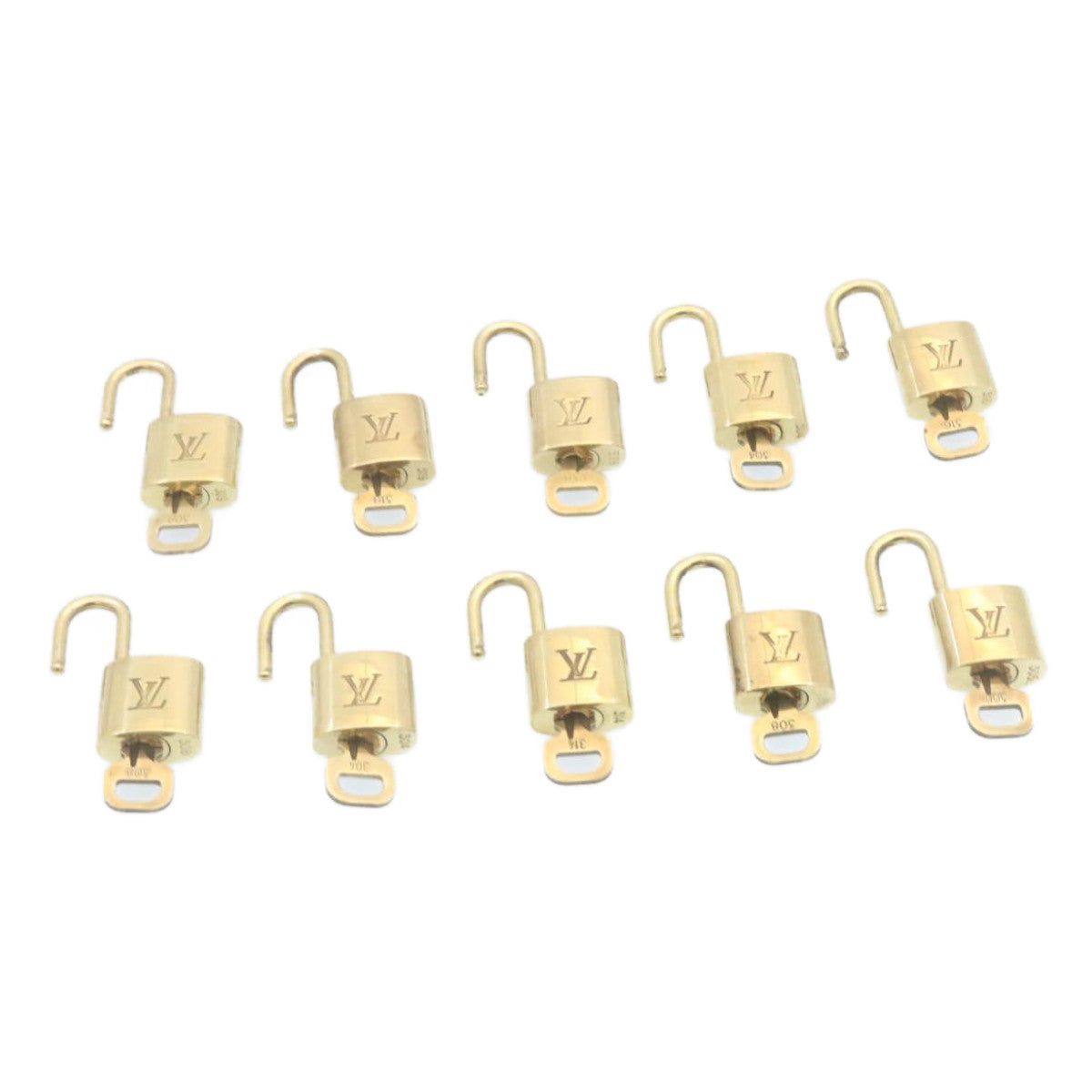 LOUIS VUITTON Padlock 10set Gold Tone LV am1432g