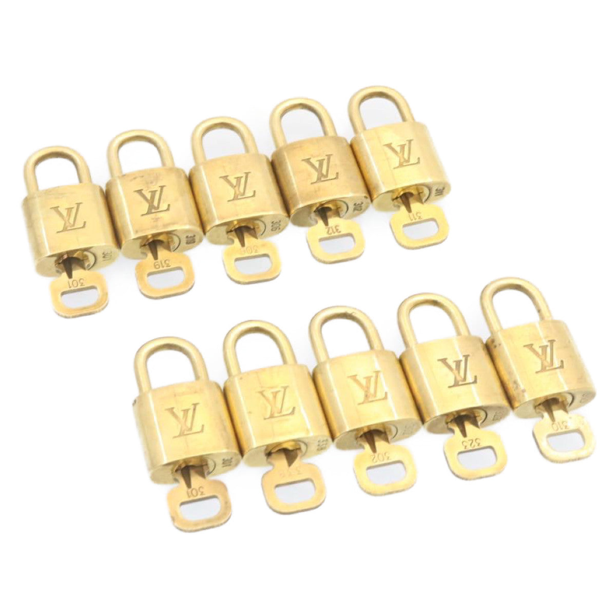 LOUIS VUITTON Padlock 10set Padlock Gold Tone LV am1450g