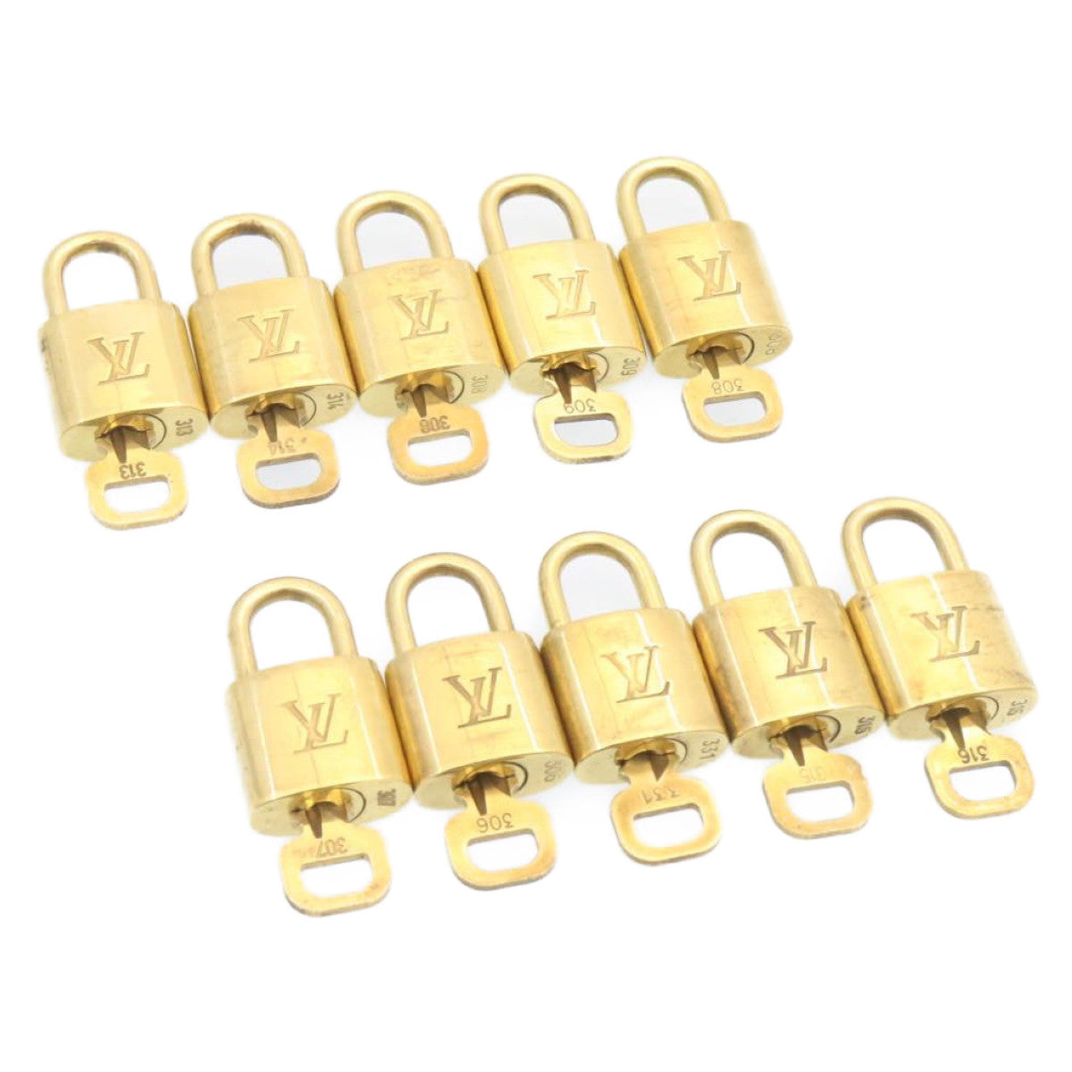 LOUIS VUITTON Padlock 10set Padlock Gold Tone LV am1451g