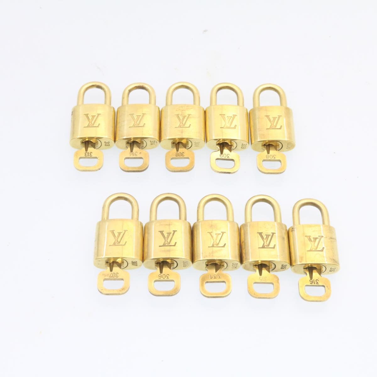 LOUIS VUITTON Padlock 10set Padlock Gold Tone LV am1451g
