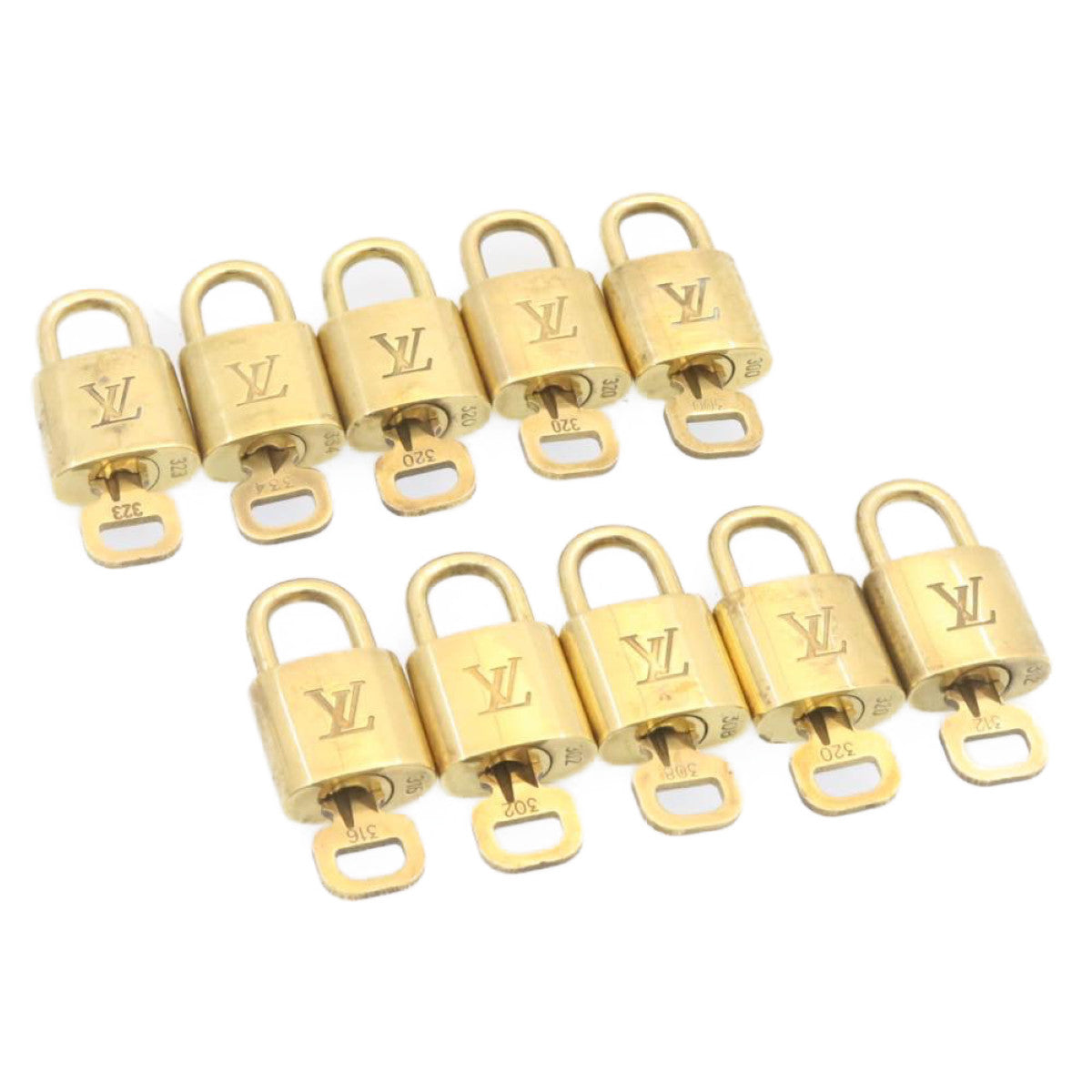 LOUIS VUITTON Padlock 10set Padlock Gold Tone LV am1452g