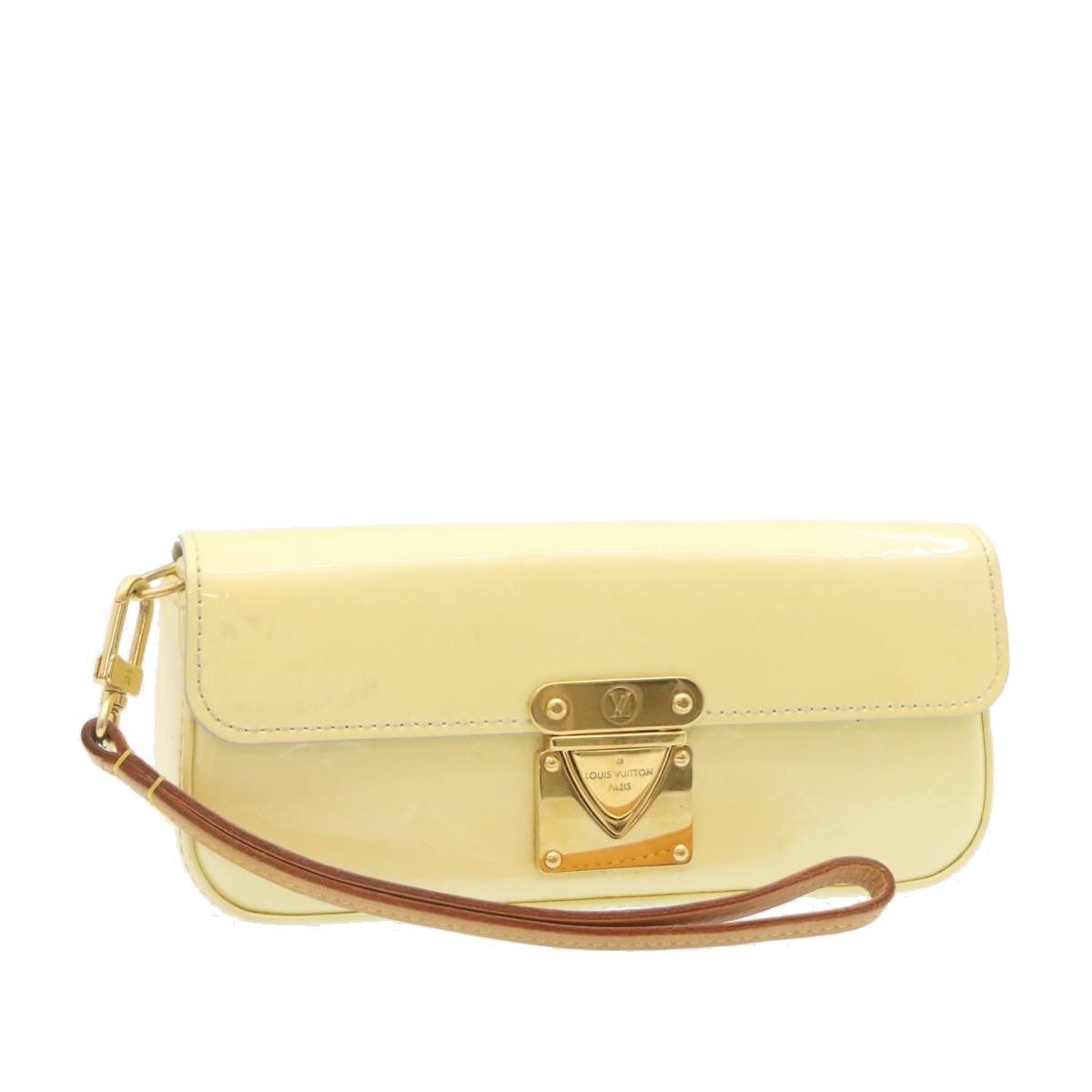 LOUIS VUITTON Vernis Pochette Lagoon Glasses Case Perle M91801 LV am1588g