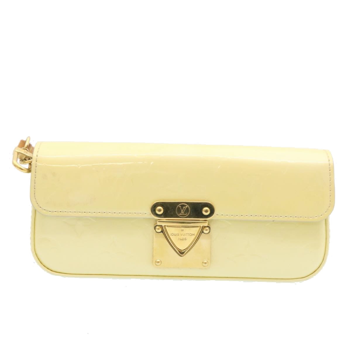 LOUIS VUITTON Vernis Pochette Lagoon Glasses Case Perle M91801 LV am1588g