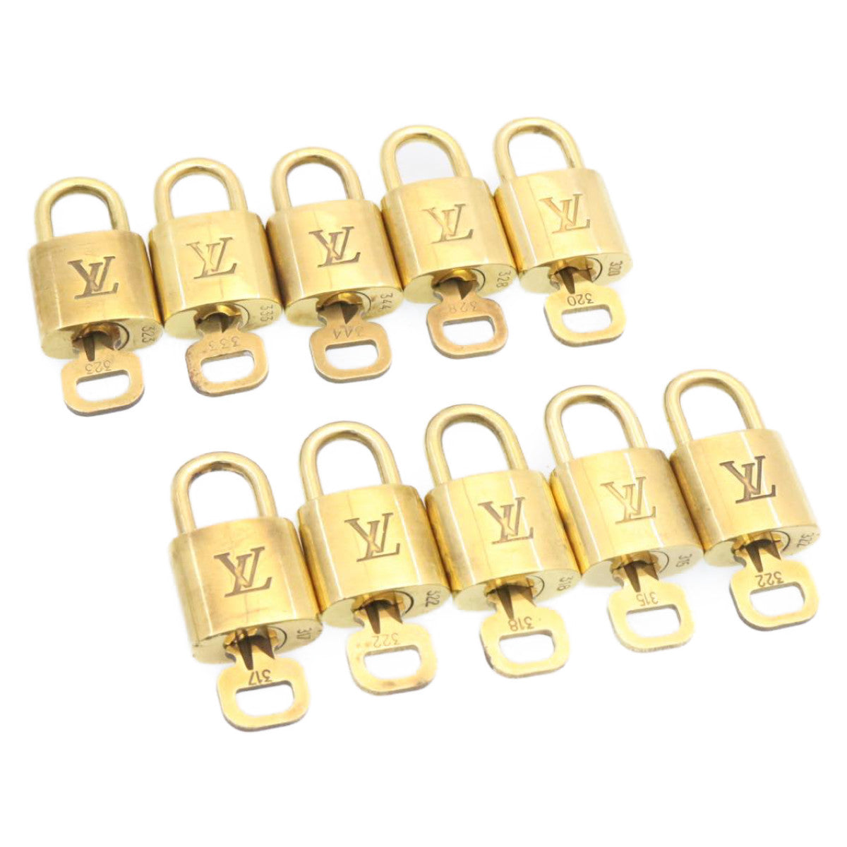 LOUIS VUITTON Padlock 10set Gold Tone LV am1623g