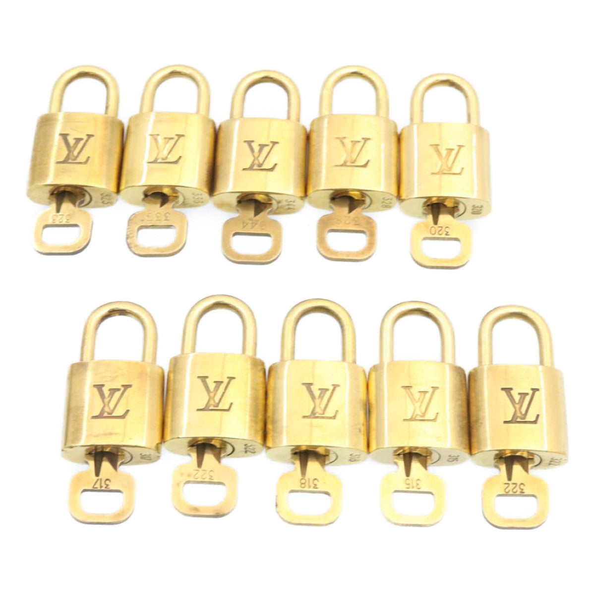 LOUIS VUITTON Padlock 10set Gold Tone LV am1623g