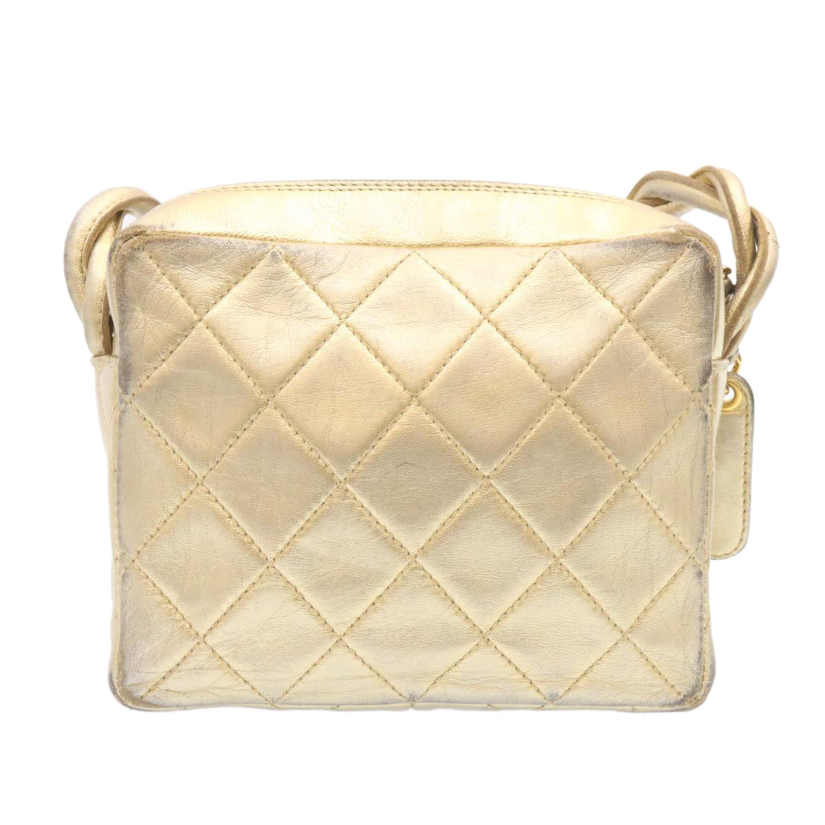 Luxury Chanel Lamb Skin Matelasse Shoulder Bag Gold CC  am1684gA