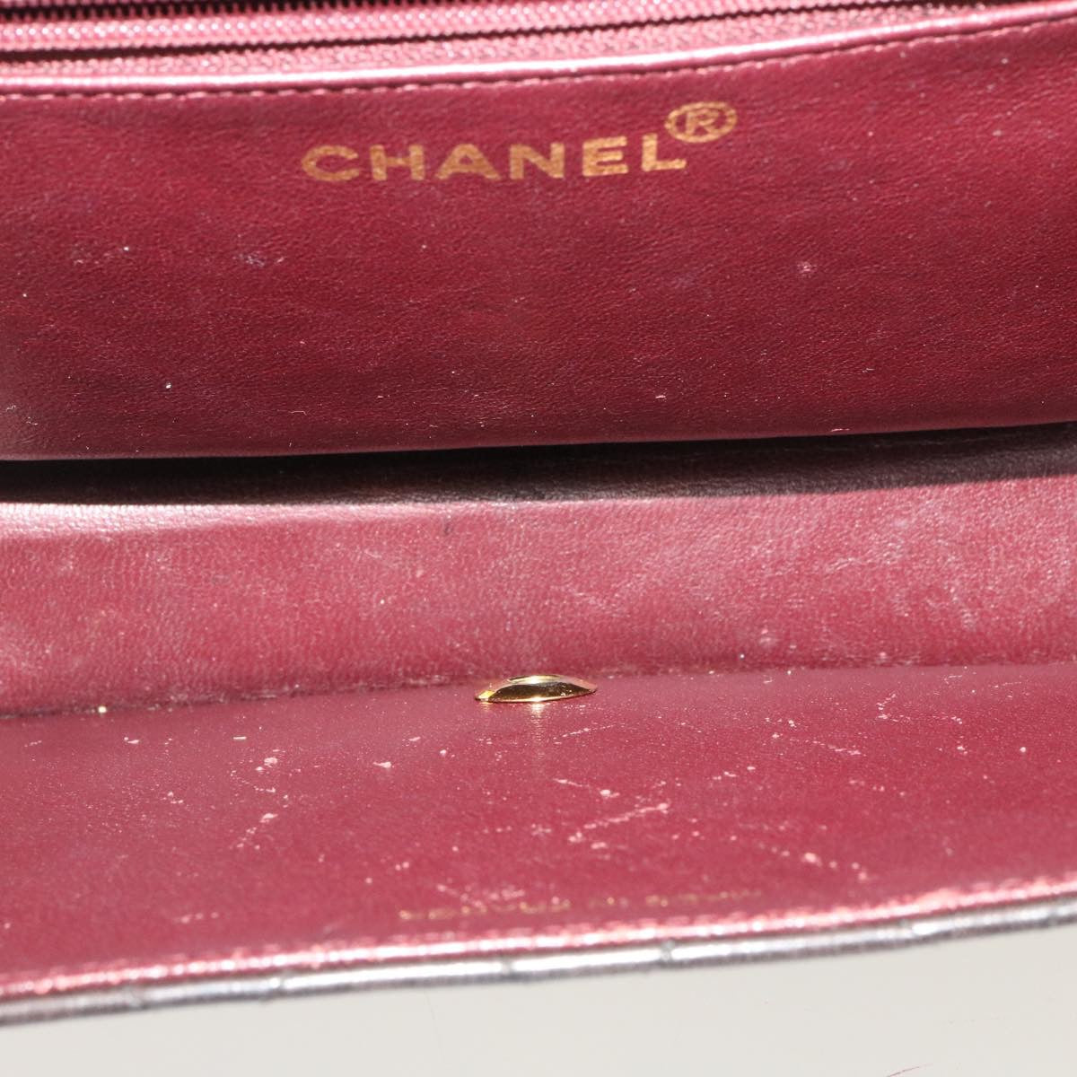 CHANEL Matelasse Chain Flap Shoulder Bag Lamb Skin Black Gold CC  am1708gA