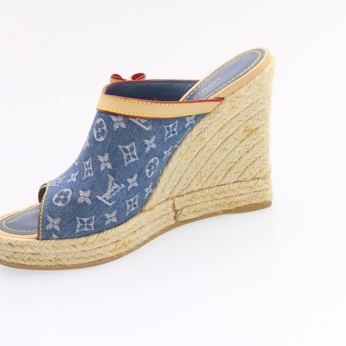 LOUIS VUITTON Monogram Denim Sandals Blue LV am1740g