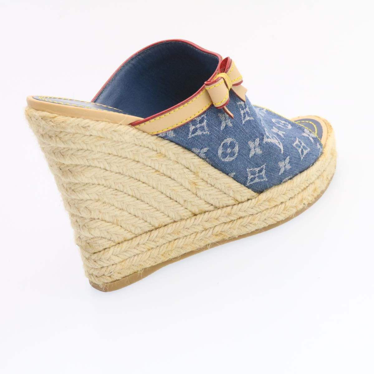 LOUIS VUITTON Monogram Denim Sandals Blue LV am1740g