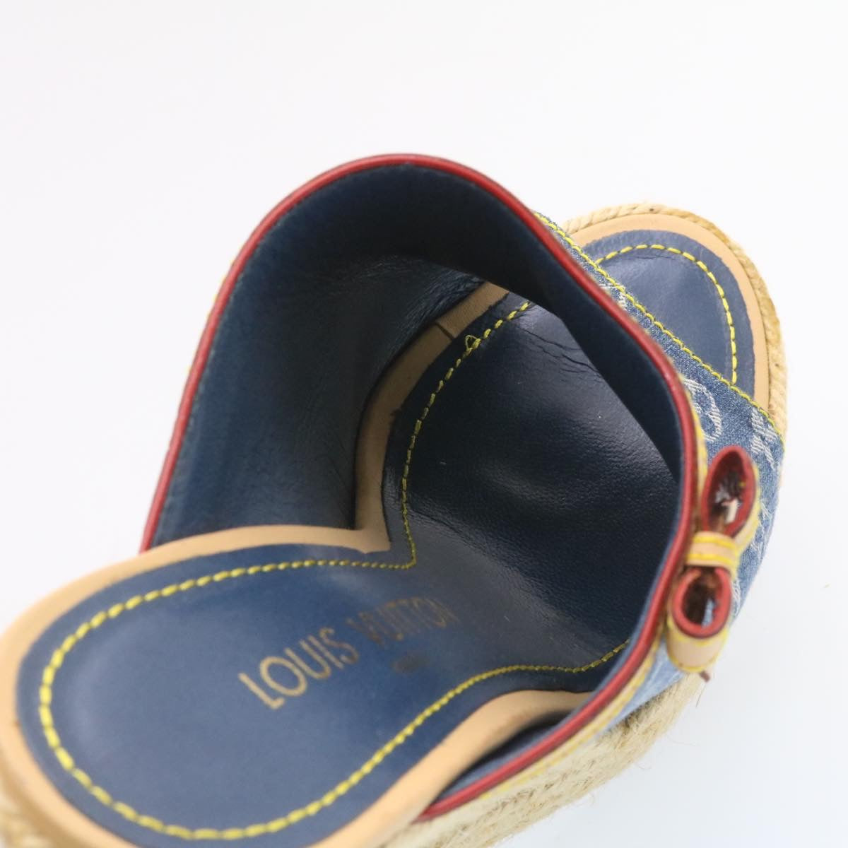 LOUIS VUITTON Monogram Denim Sandals Blue LV am1740g