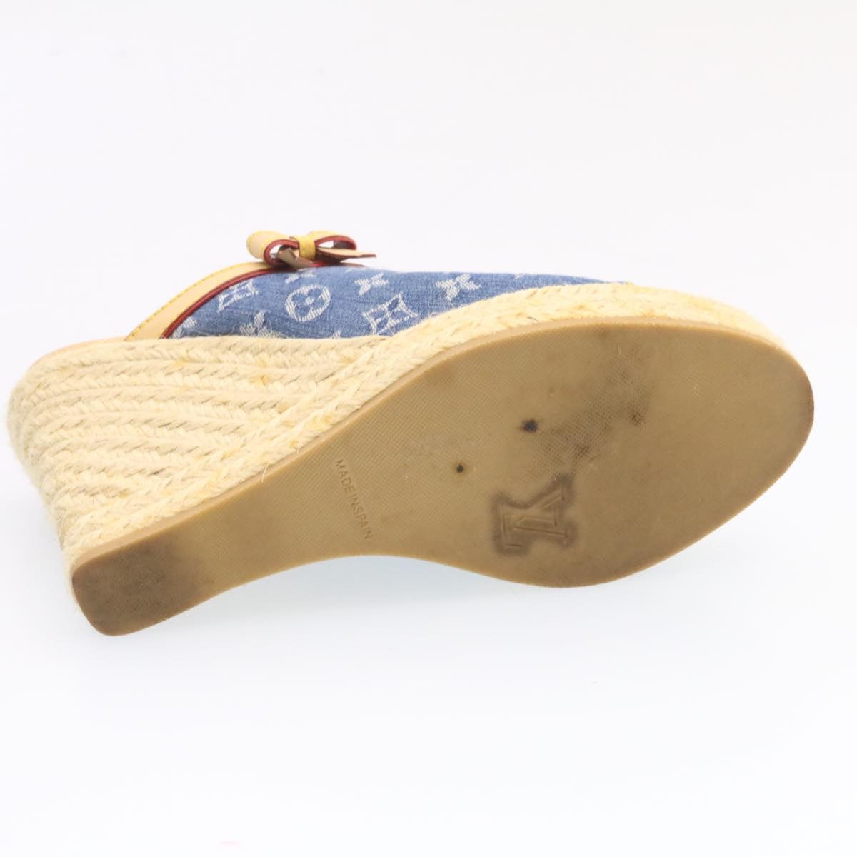 LOUIS VUITTON Monogram Denim Sandals Blue LV am1740g