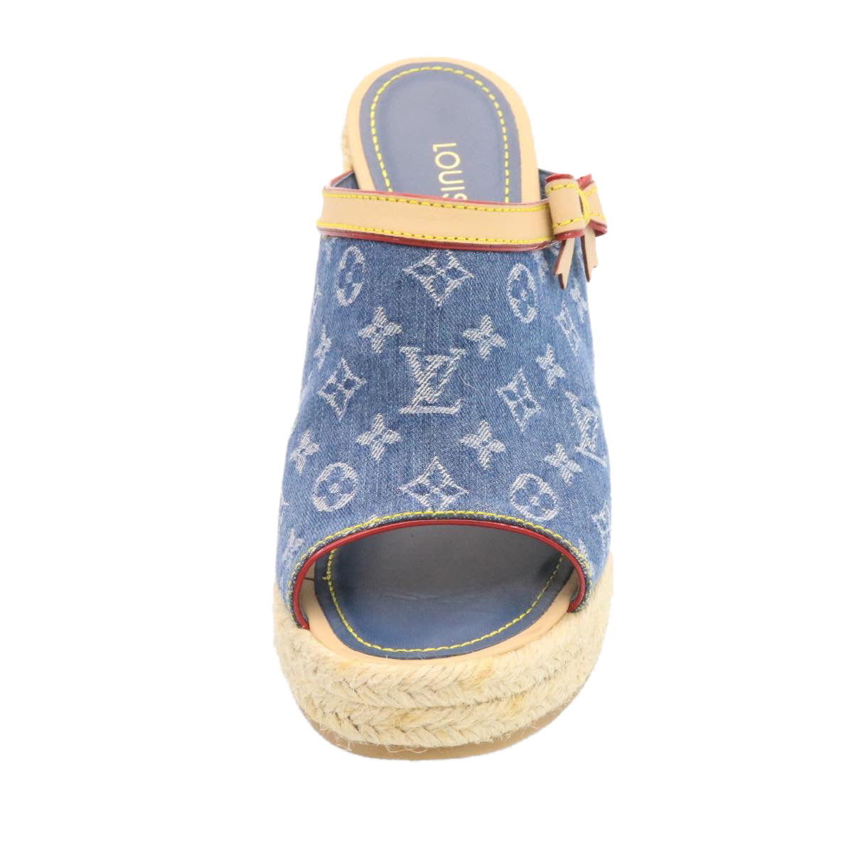 LOUIS VUITTON Monogram Denim Sandals Blue LV am1740g