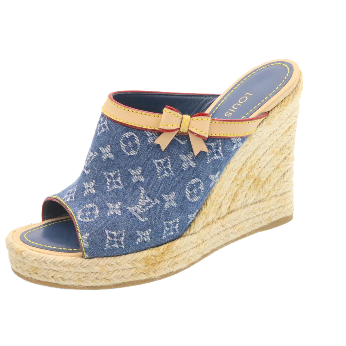 LOUIS VUITTON Monogram Denim Sandals Blue LV am1740g