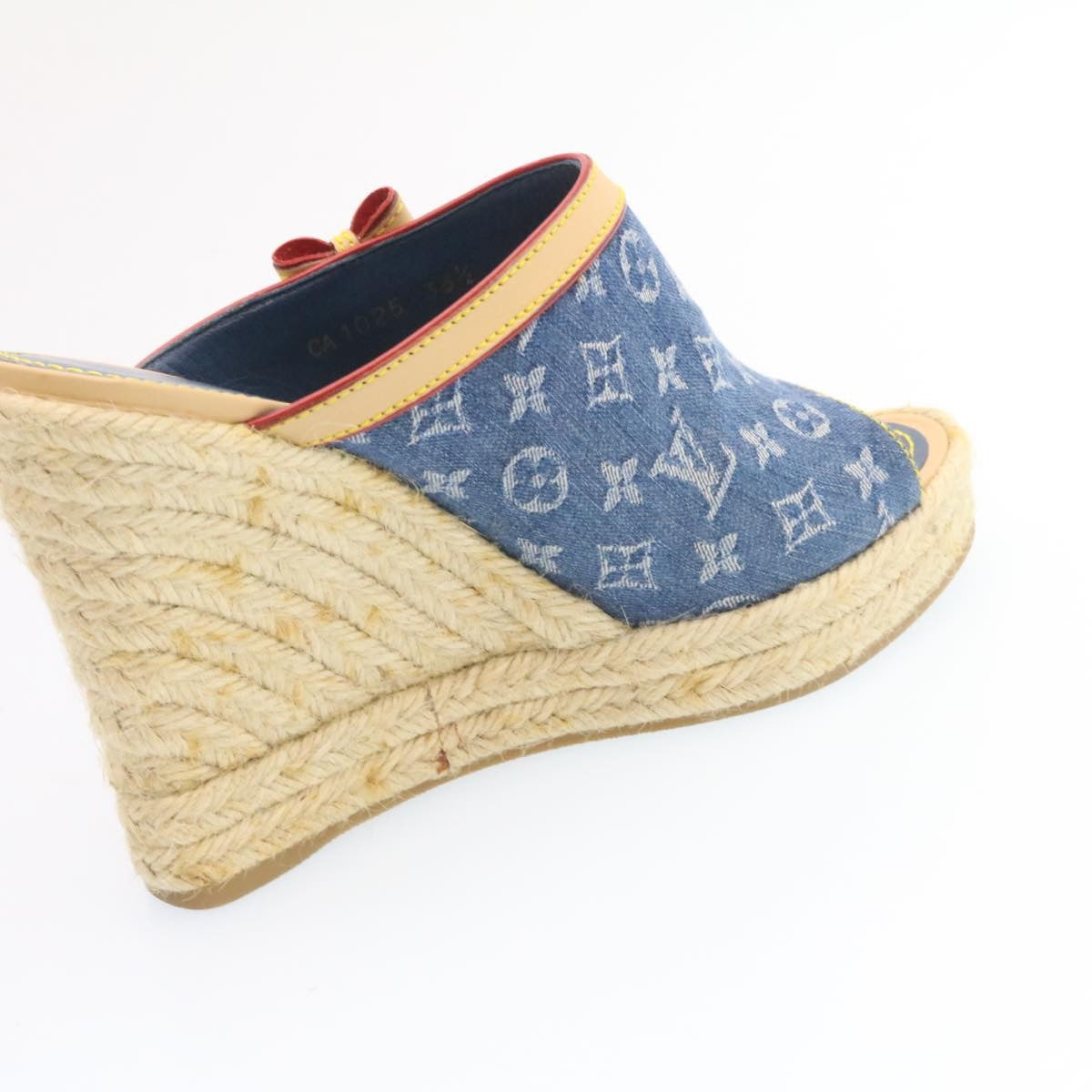 LOUIS VUITTON Monogram Denim Sandals Blue LV am1740g