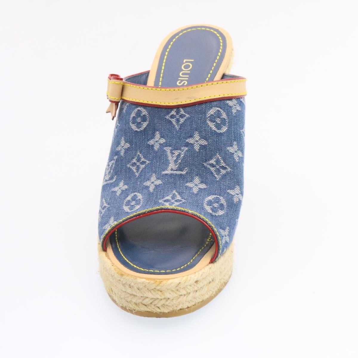 LOUIS VUITTON Monogram Denim Sandals Blue LV am1740g